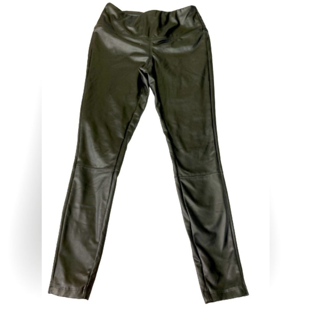 High Waisted Black Leather Pants XS